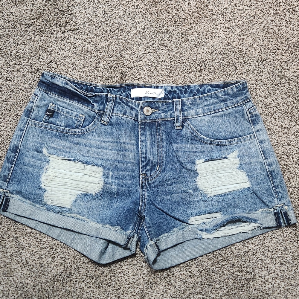 KanCan Blue Distressed Jean Shorts